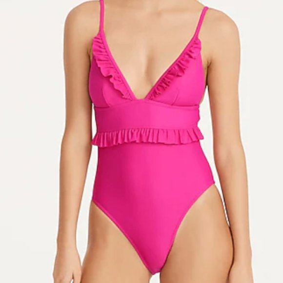 J Crew One Piece Ruffle Swimsuit - Picture 6 of 7